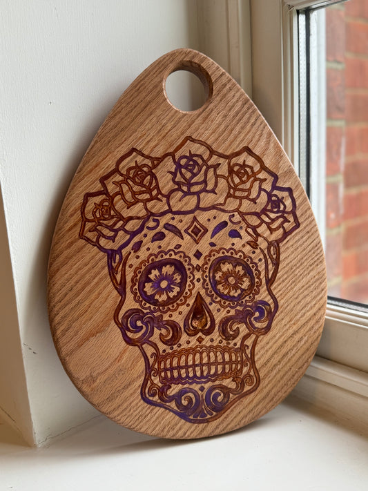 Female sugar skull tear drop