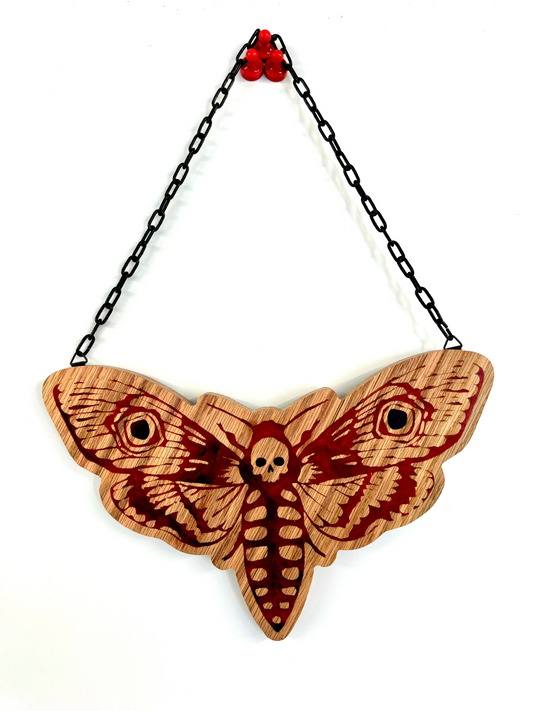 Death Head Moth Solid Wood Wall Art